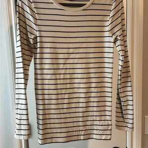 GAP Cream and Black Striped Tee